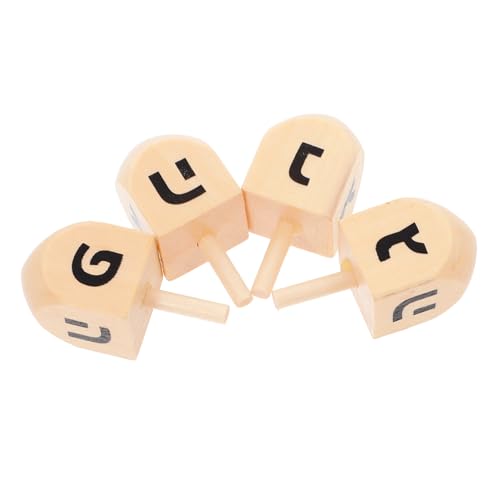 BESTonZON 4 Stück Unbemalte Holz Dreidels mit Hebräischen Buchstaben Stabile Chanukka Spielzeuge zum Bemalen Traditionelles Partyspielzeug für Kreative Bastelaktivitäten bei Festen BESTonZON 4 Stück Unbemalte Holz Dreidels mit Hebräischen Buchstaben Stabile Chanukka Spielzeuge zum Bemalen Traditionelles Partyspielzeug für Kreative Bastelaktivitäten bei Festen von BESTonZON