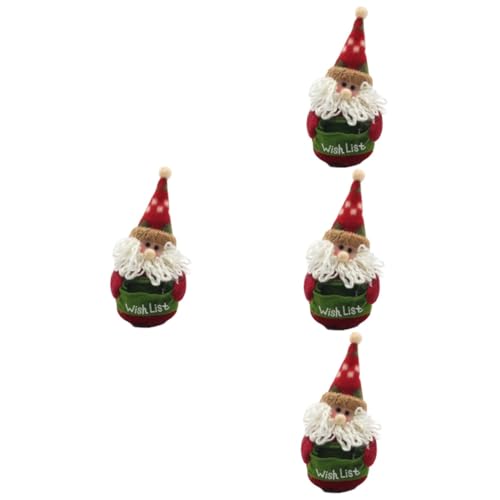 BESTonZON 4 Stück Weihnachtliche Santa Puppe Weihnachtsdeko Figur für Zuhause Büro Party Festliche Tischdekoration Kreatives von BESTonZON