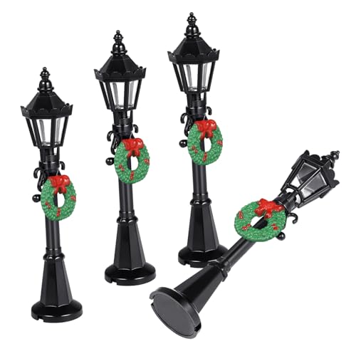 BESTonZON 4 Stück Weihnachtslichter Weihnachtsstraßenlaternen Miniatur Weihnachtsdekorationen Kleine Straßenlaternen Puppen Weihnachtslaternenpfahl Zubehör BESTonZON 4 Stück Weihnachtslichter Weihnachtsstraßenlaternen Miniatur Weihnachtsdekorationen Kleine Straßenlaternen Puppen Weihnachtslaternenpfahl Zubehör von BESTonZON
