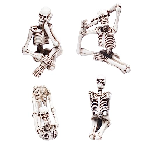BESTonZON 4 Stück Yoga-Schädel-Verzierung Girlanden Skelett- gruselig Figur Halloween Dekoration Halloween-Dekoration kinderregal Knochen Skelettmodell aus Harz Halloween-Werkzeuge Grey BESTonZON 4 Stück Yoga-Schädel-Verzierung Girlanden Skelett- gruselig Figur Halloween Dekoration Halloween-Dekoration kinderregal Knochen Skelettmodell aus Harz Halloween-Werkzeuge Grey von BESTonZON