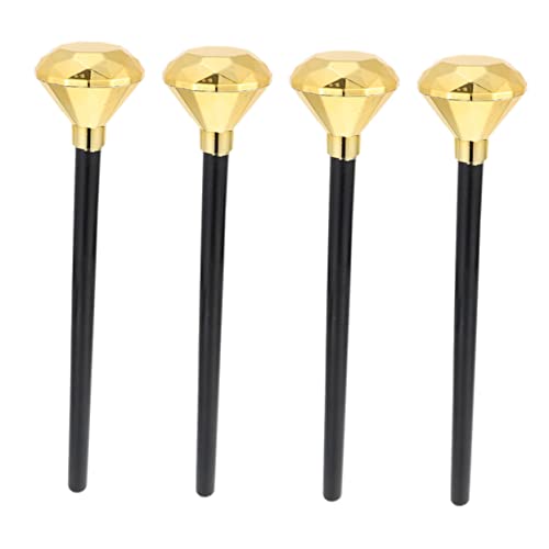 BESTonZON 4 Stück Zauberstab Halloween Halloween Toys Diamantzepter Toys Kostüm Kostüm glühen Halloween-Requisite Halloween-Party- Plastik Golden von BESTonZON