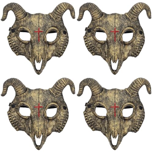 BESTonZON 4 Stück Ziegenmaske Tiermaske Ziegenkostüm Party Maskerade Tier Cosplay Masken Dekorative Maske Tiere Dhalloween Masken Maskerade Masken PU von BESTonZON