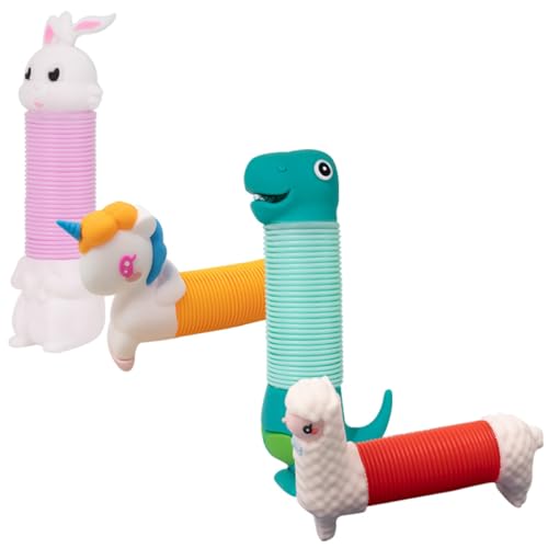 BESTonZON 4 Stück aus Teleskoprohr für kinderspielzeug Toys Tragbares Entspannungs Zappelspielzeug zur Druckentlastung Kieselgel von BESTonZON