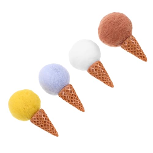 BESTonZON 4 Stück aus Wollfilz Filz Eiscreme Eisbecher Dekoration Eiscreme Basteln Eiscreme Accessoire Eiscreme DIY Eiscreme Eistüte Ornament Filzbälle Plastik von BESTonZON