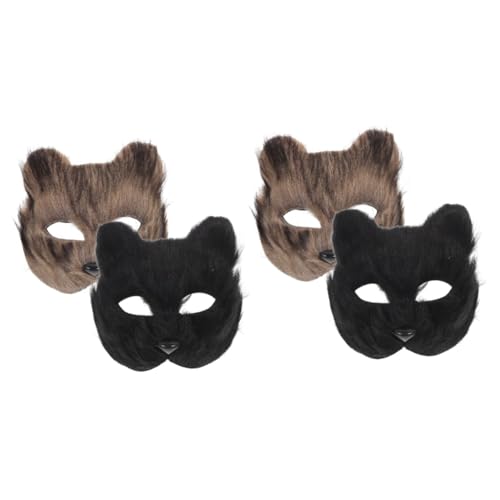 BESTonZON 4 Stück tierische Maske Kleidung gruselige Maske Halloween-Maske Party-Maske Kostüm Maske Kostümmasken einzigartig bilden Gesichtsmaske Zubehör Männer und Frauen schmücken Plastik von BESTonZON