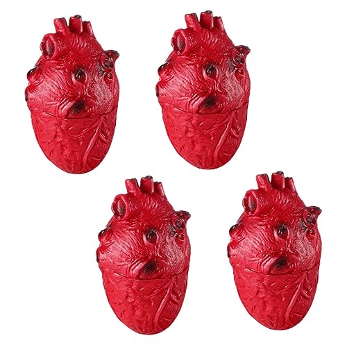 BESTonZON 4 Stücke Halloween Herzen Prop Halloween Decor Halloween Dekorationen Innen Gefälschte Organe Rot Vinyl von BESTonZON