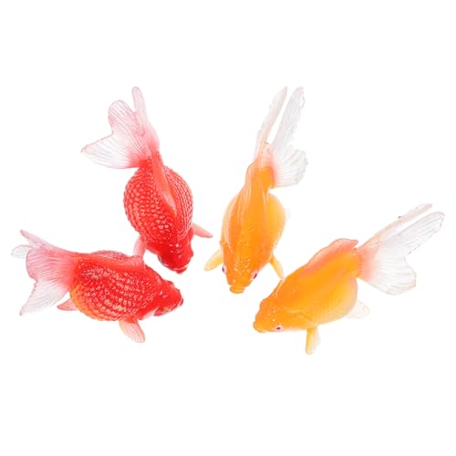 BESTonZON 4 Stücke Künstliche Goldfisch Figuren Kunststoff Schwimmende Koi Fisch Deko Mini Aquarium Modelle Lebensecht Für Garten Innenbereich von BESTonZON