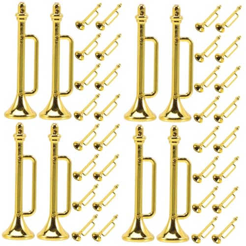 BESTonZON 40 STK Musikinstrumentenmodell Trompetenspielzeug Mini-musikinstrumente Miniatur-Trompeten-Requisite Miniatur-Saxophon-Requisite Miniaturen Kind Kleines Instrument Tasche Plastik von BESTonZON