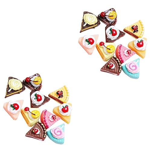 BESTonZON 40 STK Puppenhaus Kuchen Kinderschmuck gefälschte Kuchen Scrapbook scheckheft Haarspangen Haarklammer DIY-Anhänger Kuchen-Food-Modelle Miniatur Kunsthandwerk Handy schmücken von BESTonZON
