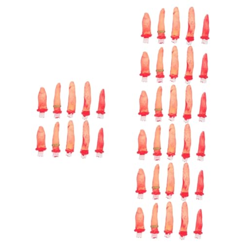 BESTonZON 40 Stck. Teiliges Halloween Abgetrennte Blutige Finger Requisiten für Spukhaus Party Dekoration Gruselige Halloween Deko für Geisterhaus und Scherzartikel von BESTonZON