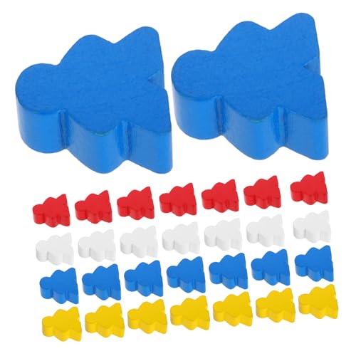 BESTonZON 40 Stück Bunte Holzfiguren für Brettspiele Holzspielsteine für Klassenzimmer Ersatzteile für Schachspiele Spielsteine Robustem Holz Spielzubehör von BESTonZON