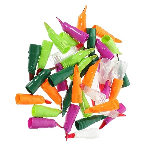BESTonZON 40 Stück Halloween Nachtleuchtende Finger Nägel Kostümzubehör für Hexen Cosplay Gruselige Party Requisiten für Halloween Mischfarben ohne Schwarz von BESTonZON