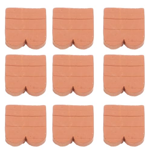 BESTonZON 40 Stück Mini-Dachziegel, Mini-Wandziegel, 1:16, DIY-Materialien, maßstabsgetreue Modellziegel und Miniatur-Puppenhaus-Faltziegel für Miniaturhäuser, Braun von BESTonZON