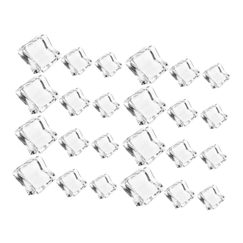 BESTonZON 40 Stück Teiliges Acryl Eiswürfel mit Realistischem Klarem Kristall Design Unregelmäßige Formen Vielseitig als Vase Füller Bar Wohnraumdekoration Dekorative Kunststeine von BESTonZON
