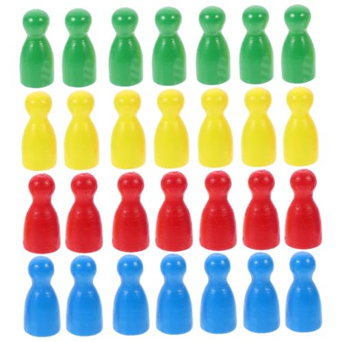 BESTonZON 40 Stück Teiliges Holz Spielfiguren für Brettspiele Farbiges Spielzubehör mit Farben Je Handliche Schachfiguren für Familien und Freizeitspiele Langlebige Spielfiguren für von BESTonZON