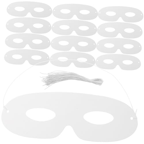 BESTonZON 40 Stück Teiliges Set Weiße Diy Maske aus Papier Leere Halbmaske für Bastelprojekte für Cosplay Halloween und Kreative Feiern BESTonZON 40 Stück Teiliges Set Weiße Diy Maske aus Papier Leere Halbmaske für Bastelprojekte für Cosplay Halloween und Kreative Feiern von BESTonZON