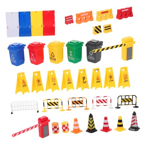 BESTonZON 40 Stück Teiliges Verkehrszeichen Spielset aus Kunststoff Buntes Straßenverkehrs Lernspielzeug mit Mini Verkehrsleitkegeln und Mülltonne Pädagogisches Straßenschild für BESTonZON 40 Stück Teiliges Verkehrszeichen Spielset aus Kunststoff Buntes Straßenverkehrs Lernspielzeug mit Mini Verkehrsleitkegeln und Mülltonne Pädagogisches Straßenschild für von BESTonZON