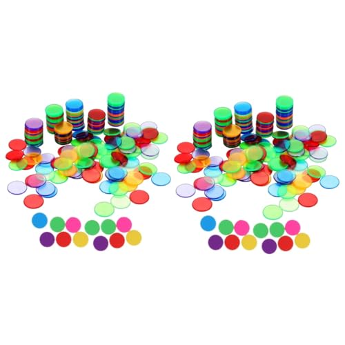 BESTonZON 400 STK Bingo-Zubehör farbige Bingo-Chips Mathe-Spielzähler für Party zubehör Kinder partyzubehör Kinder Kinderspielzeug Spielzeuge Poker-Spielchips Spielchips zählen Lernen Waffel von BESTonZON