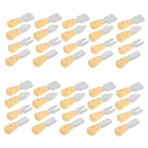 BESTonZON 40st DIY-Material Puppenhaus Mops Mini-hausversorgung Kleines Hausmodell Mini-Messer-Schaufel- Mini-möbelmodell Mikroszene-küchengeschirr Miniatur-küchengeschirr Yellow Harz von BESTonZON