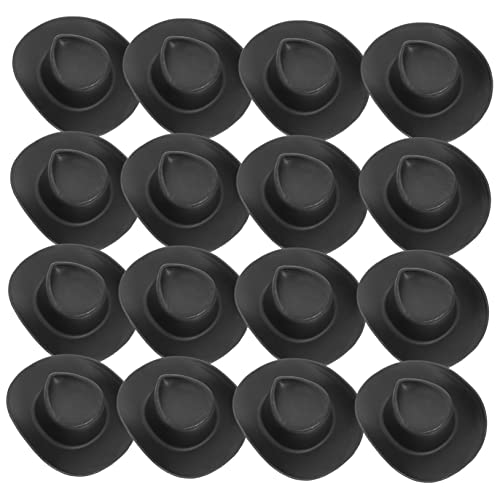 BESTonZON 40st Mini-cowboyhut Minihüte Zum Basteln Cowboyhüte Miniatur-westernhüte Puppe Verkleiden Partyzubehör Kleine Hüte Mini-hüte Cowboyhut Aus Weißem Black von BESTonZON