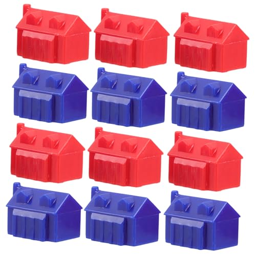 BESTonZON 40stücke Ersatzteile Blauhäuser Und Rote Hotels Brettspielsteine Aus Strapazierfähigem Kunststoff Spielfiguren Mit Aufwendigen Details Für Familienfeiern Und Partys von BESTonZON