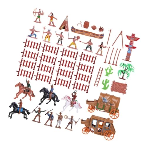 BESTonZON 43 Stück Teiliges Western Cowboy Figurenset Realistische Simulation Charaktermodelle Detailreiche Miniatur Sandtisch Dekoration Abwechslungsreiche Posen und Kleidung für Sammler BESTonZON 43 Stück Teiliges Western Cowboy Figurenset Realistische Simulation Charaktermodelle Detailreiche Miniatur Sandtisch Dekoration Abwechslungsreiche Posen und Kleidung für Sammler von BESTonZON