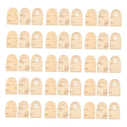 BESTonZON 45 Teiliges Bastelprojekt Mini Bastelprojekt Für Draußen Und Fenster Holzwand Landschaft Haus Bäume Kreative Dekoration Kunst Unbemalt Miniatur Unvollendete – von BESTonZON