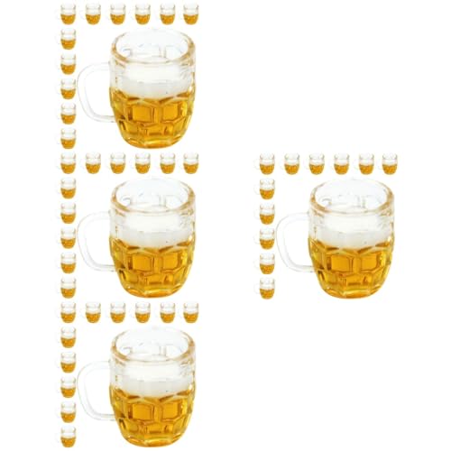 BESTonZON 48 STK Simulationsbier Mini- Butterbier Mini-Bierkrug-Dekorationen Szene Schmückt Minibecher Für Kinder Kidcraft-spielset Kinderspielzeug Glasdekor Tasse Harz D601 Schreibtisch von BESTonZON