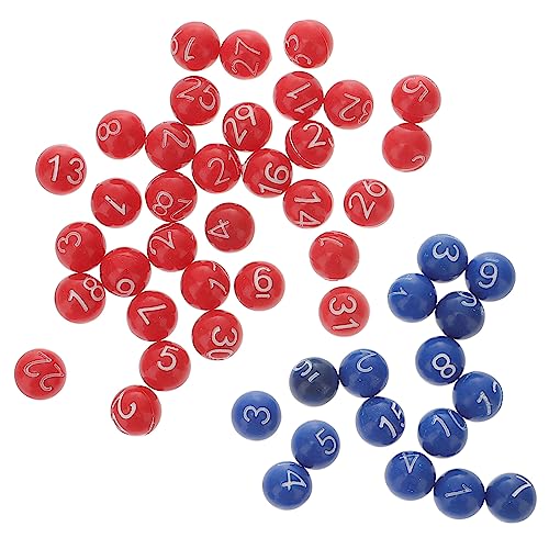 BESTonZON 49 Stück Zweifarbig Gravierte Kugel Bingo-Zahlen Bingo-farbkugeln Pongbälle Schicksalsrad Nummerierte Pong-bälle Farbige Kugeln Massenwürfel Ball Für Verlosungsspiel Lotto Plastik von BESTonZON