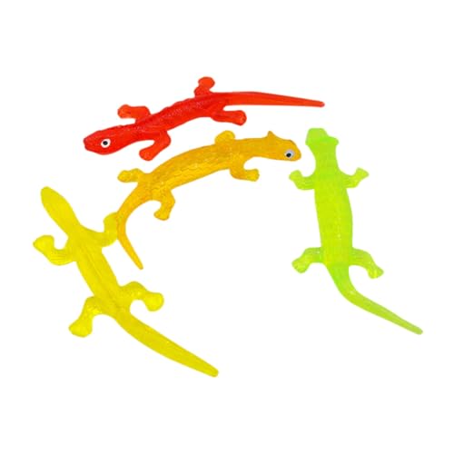 BESTonZON 4Stücke Elastische Eidechsen Dehnbare Reptilien für Party Gefälligkeiten Stressabbau und Mitgebsel für Kindergeburtstage und Feste von BESTonZON