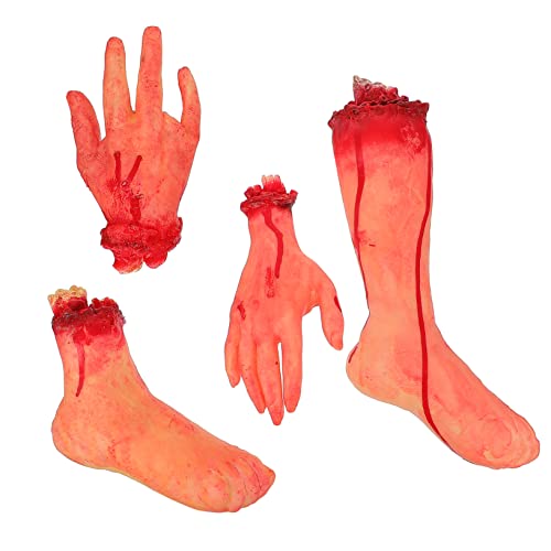 BESTonZON 4Stücke Teiliges Halloween Deko Gruselige Requisiten mit Abgetrennten Händen und Füßen aus Robustem Vinyl für Schaurige Partys und Schockierende Dekorationen BESTonZON 4Stücke Teiliges Halloween Deko Gruselige Requisiten mit Abgetrennten Händen und Füßen aus Robustem Vinyl für Schaurige Partys und Schockierende Dekorationen von BESTonZON