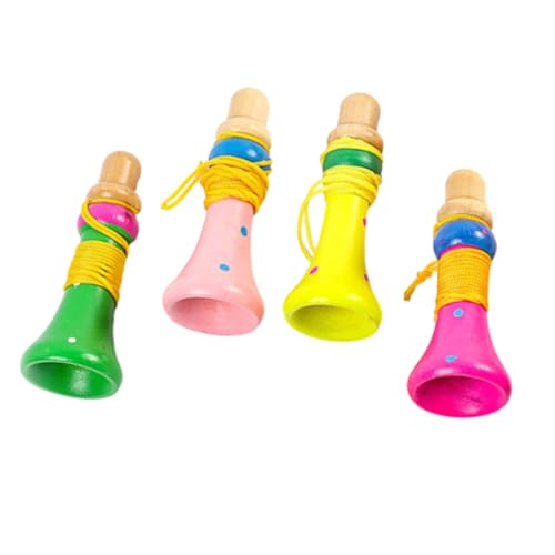 BESTonZON 4pcs Spielzeug Trompete Pädagogisches Holz Trompete Spielzeug Kinder Instrument Spielzeug Kinder Spielzeug (mischfarbe) von BESTonZON
