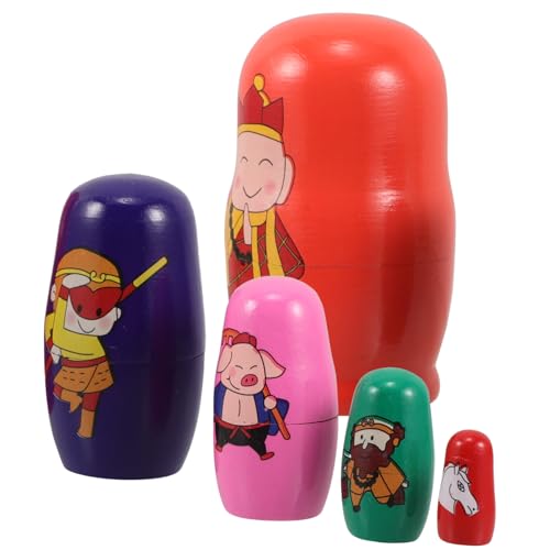 BESTonZON 5 Pcs 5 Matroschka holzspielzeug Geschenkideen für stapelspielzeug Holz Schneemann-Puppen Nistspielzeug Nistpuppen aus Silikon hölzern BESTonZON 5 Pcs 5 Matroschka holzspielzeug Geschenkideen für stapelspielzeug Holz Schneemann-Puppen Nistspielzeug Nistpuppen aus Silikon hölzern von BESTonZON