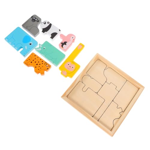 BESTonZON 5 Sätze 3D-Tierpuzzle Kinder holzspielzeug kindergeburtstags mitgebsel Lernspielzeug für Vorschulkinder 3D-Holztier Babyspielzeug aus Holz Mädchenspielzeug Kinderspielzeug hölzern von BESTonZON