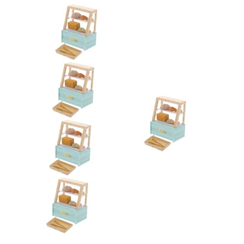 BESTonZON 5 Sätze Miniaturornamente puppenhaus Schrank Küchenspielmodell Vitrine Möbel Verkaufsregale für Geschäfte Mini- -Dekor Essen Spielen Suite Kuchen Schrank Speisekammer Ob11 Abs von BESTonZON