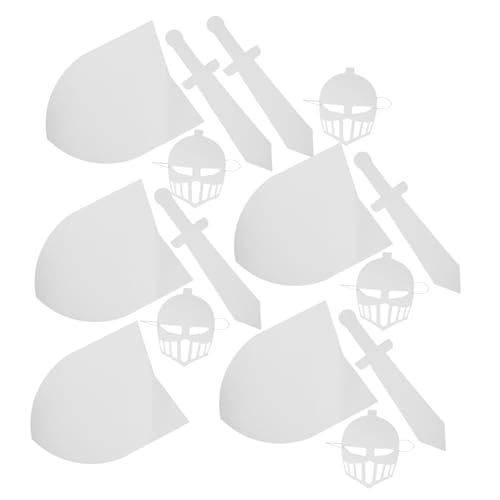 BESTonZON 5 Sätze Mittelalterliche Ritter Karton Schild Maske DIY Bastelset für Halloween Kostüm Zubehör zum Bemalen Rollenspiel Partyspaß von BESTonZON