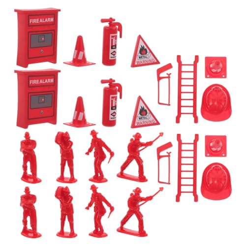 BESTonZON 5 Sätze Teiliges Feuerwehrmann Spielset aus Kunststoff mit Realistischen Mini-feuerlöschern und Feuerwehrzubehör Robust Leicht zu Reinigen für Puppenhäuser und Gemeinsames von BESTonZON