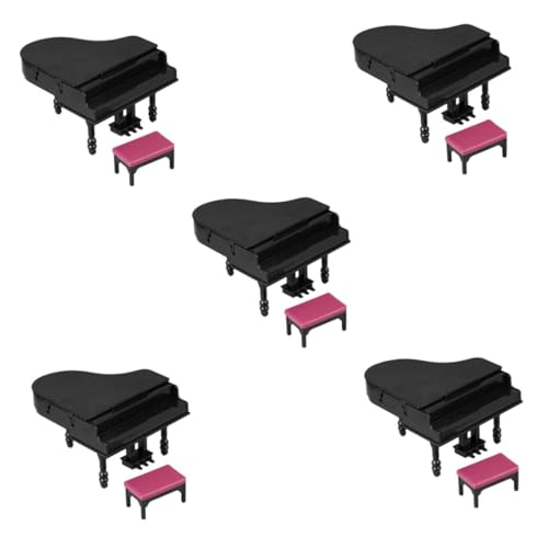 BESTonZON 5 Set Miniatur Dollhouse Grand Piano Mini -Klavierhockerspielzeug Mini -Klaviermodellmodell Miniaturpuppenhaus Dekoration Zubehör Miniatur Klavierhocker Musik Score Doll House BESTonZON 5 Set Miniatur Dollhouse Grand Piano Mini -Klavierhockerspielzeug Mini -Klaviermodellmodell Miniaturpuppenhaus Dekoration Zubehör Miniatur Klavierhocker Musik Score Doll House von BESTonZON
