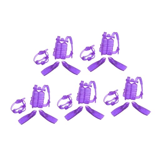 BESTonZON 5 Sets Puppen Taucheranzug Tauchmaske Für Kinder Taucherbrille Verstellbare Schwimmflossen Puppen Schnorchelausrüstung Puppen Schwimmzubehör Winziger Schnorchel Für Puppen von BESTonZON