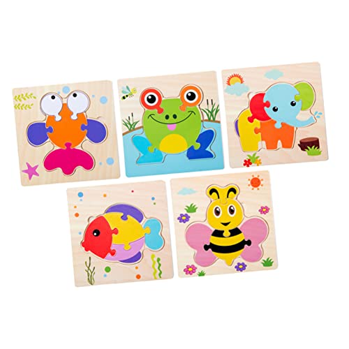 BESTonZON 5 Stück 1 Satz Puzzle für kinderpuzzle Puzzle Bienenpuzzle Educational Toys holzpuzzle holzrätsel Puzzlematte Puzzlebrett aus Holz pädagogisches Hölzern von BESTonZON