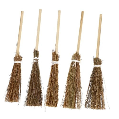 BESTonZON 5 Stück Besen Aus Hanfseil Dekorative Besen Künstliche Requisiten Besen Puppenhaus Besen Besen Requisiten Mini Handgewebter Besen Holzmaterial von BESTonZON