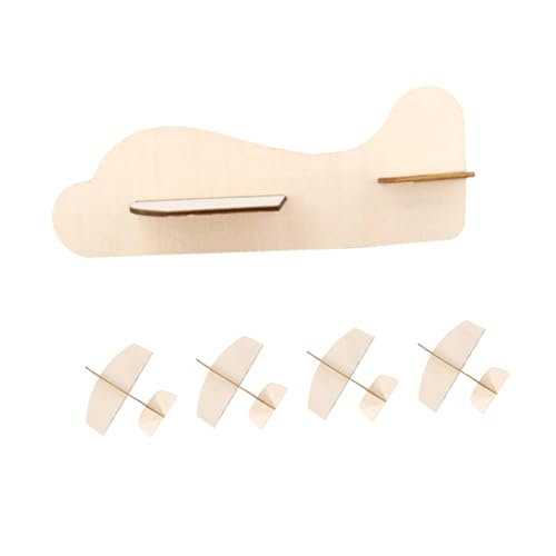 BESTonZON Holzflugzeug Bausätze 5 Stücke Selbstgemacht Unfertiges Flugzeug Modell für Kinder Ungestrichenes Holz Flugzeug zum Basteln und Dekorieren von BESTonZON
