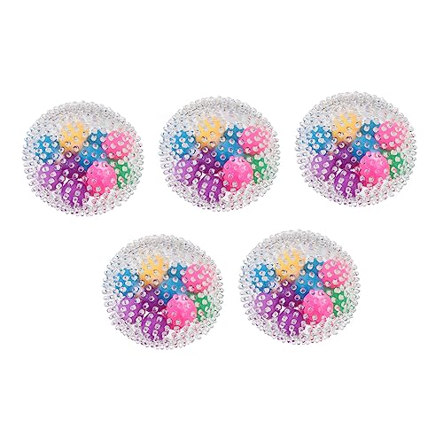 BESTonZON 5 Stück Entlüftungskugel drücken für kinderspielzeug spielsachen Elastic Band zwillengummi entlüften -Squeeze- -Material Colorful von BESTonZON