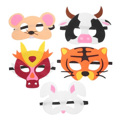 BESTonZON 5 Stück Halloween Masken Tiermasken Halloween Cosplay Requisiten Halloween Themenmaske Halloween Maske Cosplay Maske Stirnband Party Halloween Cartoon Maske von BESTonZON