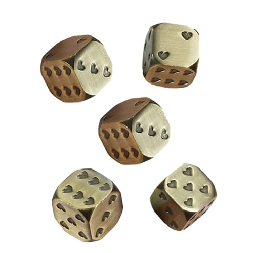 BESTonZON 5 Stück Herzwürfel aus Metall mit Abgerundeten Ecken Lustige Spielwürfel für Partys Brettspiele und Geselligkeit Antikem Kupferdesign BESTonZON 5 Stück Herzwürfel aus Metall mit Abgerundeten Ecken Lustige Spielwürfel für Partys Brettspiele und Geselligkeit Antikem Kupferdesign von BESTonZON