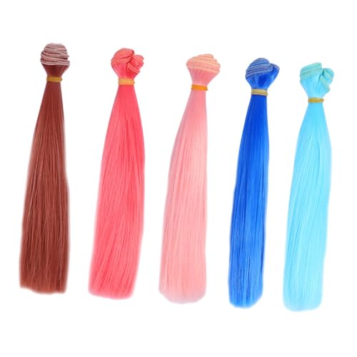 BESTonZON 5 Stück Hochtemperaturbeständige Synthetische Puppenhaar Extensions Vielseitig Zuschneidbar Realistische Textur für DIY Puppenfrisuren und Bastelprojekte BESTonZON 5 Stück Hochtemperaturbeständige Synthetische Puppenhaar Extensions Vielseitig Zuschneidbar Realistische Textur für DIY Puppenfrisuren und Bastelprojekte von BESTonZON