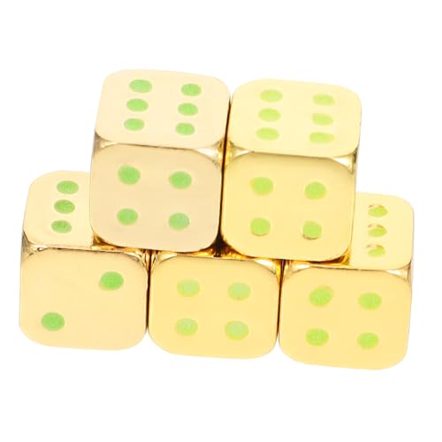 BESTonZON 5 Stück Leuchtwürfel aus Metall automatischer Würfel d6 Würfel elektronische Würfel spielwürfel metallwürfel Partyzubehör Würfel leuchten im Dunkeln Kupfer-Zink-Legierung Golden von BESTonZON