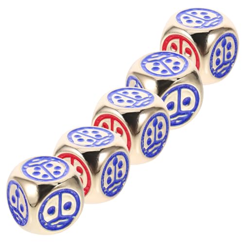 BESTonZON 5 Stück Marienkäfer-punktwürfel Spielwürfel Requisiten 6-seitiger Würfel Partyspielwürfel Spiel Würfel Große Nummerierte Würfel Brettspiel-Tool Würfelersatz Golden Zinklegierung von BESTonZON