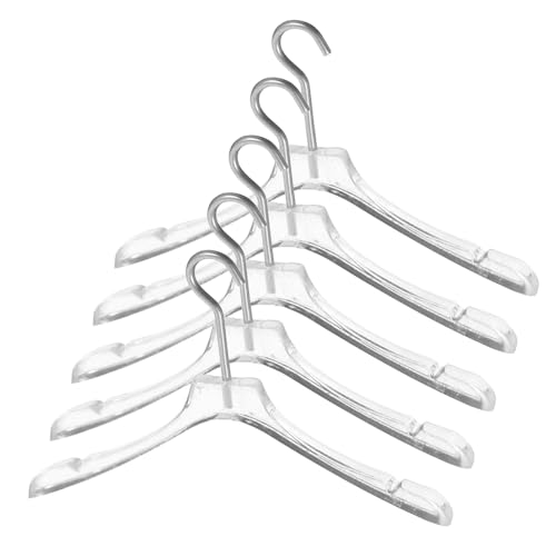 BESTonZON 5 Stück Mini-Puppenaufhänger puppenkleiderbügel Puppen kleiderbügel Puppen-Outfit-Aufhänger Puppenbekleidungsregal Filigrane Mini-Kleiderbügel Kleiderbügel für Puppen Metall von BESTonZON