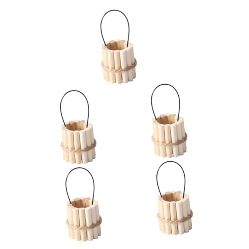 BESTonZON 5 Stück Miniatur Holz Eimer Puppenhaus Dekoration Holzmodell Handgefertigt Naturbelassen Kleines Zubehör für Garten Sommerdeko Strand Deko Kreatives DIY BESTonZON 5 Stück Miniatur Holz Eimer Puppenhaus Dekoration Holzmodell Handgefertigt Naturbelassen Kleines Zubehör für Garten Sommerdeko Strand Deko Kreatives DIY von BESTonZON